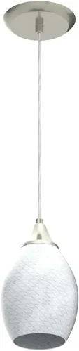 Miniatura 4 de Glassland Lámpara colgante, 1 luz de iluminación de cocina en níquel cepillado con vidrio blanco, certificación ETL