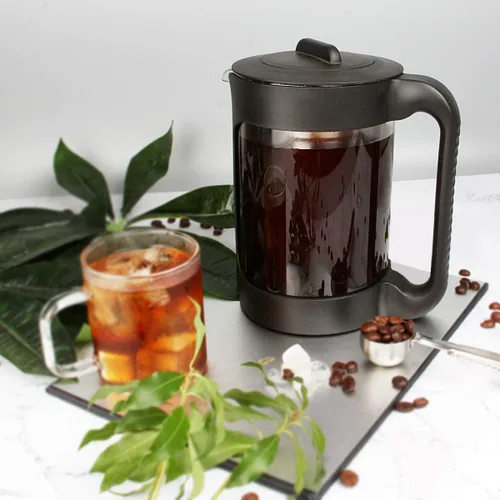 Miniatura 6 de SIXAQAUE - Cafetera helada de acero inoxidable, colador grande de 52 onzas, enfriador de té de jugo