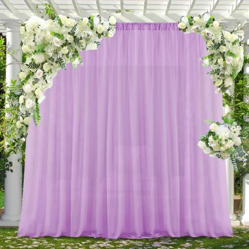 H.VERSAILTEX Cortinas de gasa transparente para fiestas, cortinas de fotografía para decoración de bodas, fiestas, 5 x 7 pies, cortinas de fiesta