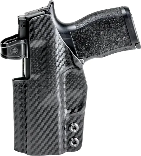 Miniatura 2 de Funda IWB redondeada - Portador oculto en la cintura, fabricado en Estados Unidos, Concealment Express, Kydex de fibra de carbono negro, listo