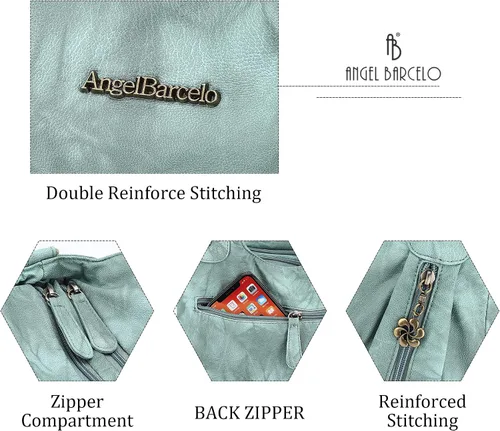 Miniatura 4 de Angel Barcelo Bolsos de cuero sintético para mujer, bolso de hombro, a la moda, bolsas para niñas