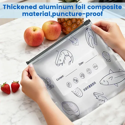 Miniatura 5 de 30 piezas de bolsas reutilizables de aluminio con cierre de cremallera para almacenamiento, 2026 nuevas bolsas de pie de aluminio resellables