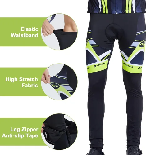 Miniatura 45 de sponeed Ropa de ciclismo para hombre, manga larga, para bicicleta de montaña, camiseta de bicicleta de carretera, pantalones acolchados, trajes