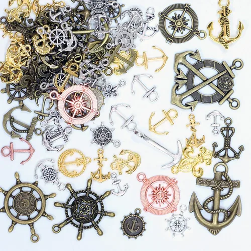 Miniatura 9 de stino 100 G Mixed Style Metal Charms for Jewelry Making, Bulk Silver & Gold Plated, for Bracelet, Necklace, Earrings DIY Crafts