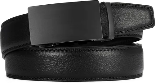 Miniatura 5 de CHAOREN - Cinturón para hombre - Cinturón de trinquete de cuero de 1 3/8 pulgadas para pantalones de vestir - Cinturón micro ajustable que se adapta