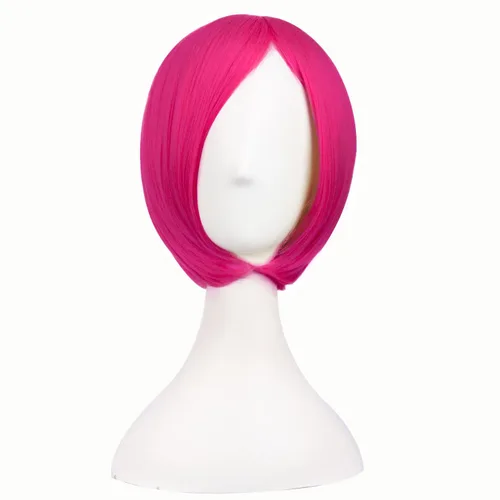 Miniatura 11 de MapofBeauty - Peluca corta recta de 12 pulgadas/30 cm para cosplay, disfraz, fiesta (azul mezclado)