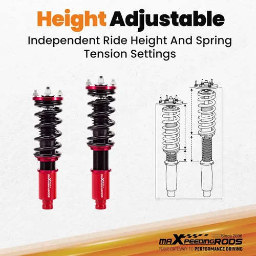 Miniatura 8 de maXpeedingrods Coilovers para Honda Civic 1988-2000, para Honda CRX 1988-1991, para Honda CR-X del Sol 1992-1995, para Acura Integra 1994-2001, Kit