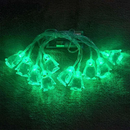 Miniatura 5 de Lámpara de noche romántica con forma de pingüino decorativo de 1.65M, 10 LED, luz nocturna para el hogar, dormitorio, boda, fiesta, bebé, niño Verde