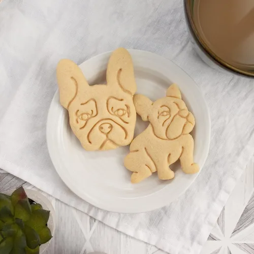 Miniatura 3 de Juego de 2 cortadores de galletas Bulldog Francés (Diseños: Cuerpo y Cara), 2 piezas - Bakerlogy