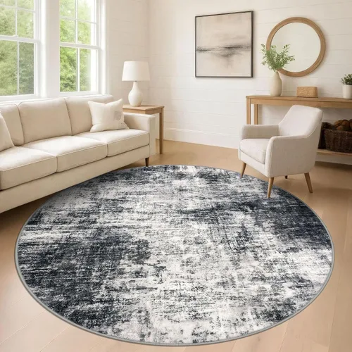 Miniatura 291 de IOHOUZE Alfombra pequeña abstracta de 2 x 3 pies, alfombra de entrada lavable para entrada interior, alfombras con respaldo de goma, alfombra gris