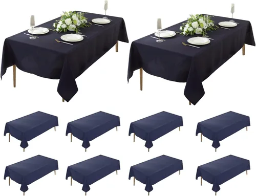 Miniatura 32 de Paquete de 5 Manteles Cuadrados 60 x 60 Pulgadas de Carbón, Mantel de Poliéster Lavable para Uso en Hogar, Fiesta, Boda o Restaurante.
