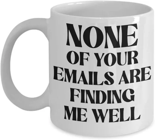 Miniatura 3 de None of Your Emails Are Finding Me Well - Taza para compañero de trabajo, divertido humor de oficina, ideas de cumpleaños, Navidad, para jefe
