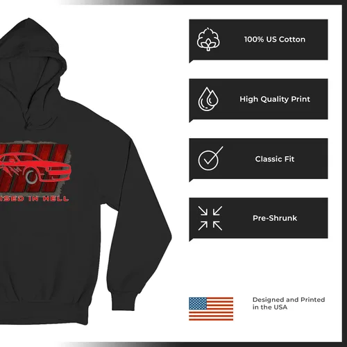 Miniatura 6 de Tee Hunt Raised In Hell Men's Graphic Hoodies and Crewneck Sweatshirts
