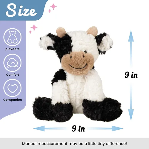 Miniatura 3 de Hopearl Adorable Vaca de Peluche, Juguetes de Vaca Flexible Suave, Animales de Peluche, Regalos de Cumpleaños Lindos para Niños, Niñas, Niños