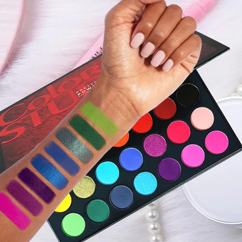 Miniatura 4 de Paleta de sombras de ojos mates y brillantes resistentes al sudor y altamente pigmentadas, 35 colores, Paleta de maquillaje profesional y casero