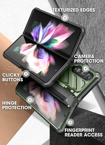 Miniatura 6 de SUPCASE Funda para Galaxy Z Fold 3 con soporte para bolígrafo S (Unicorn Beetle Pro), [protector de pantalla y soporte integrados]