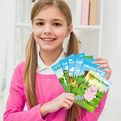 Miniatura 5 de BenLouis 24 piezas de libros para colorear mini de animales de granja, recuerdos de fiesta para niños, pequeños libros de actividades a granel