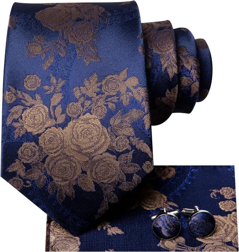 Miniatura 252 de Hi-Tie Corbatas de seda para hombre, diseño de cachemira a rayas, con bolsillo, gemelos cuadrados, conjunto formal de negocios