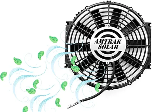 Amtrak ventilador plástico solar de 12 pulgadas