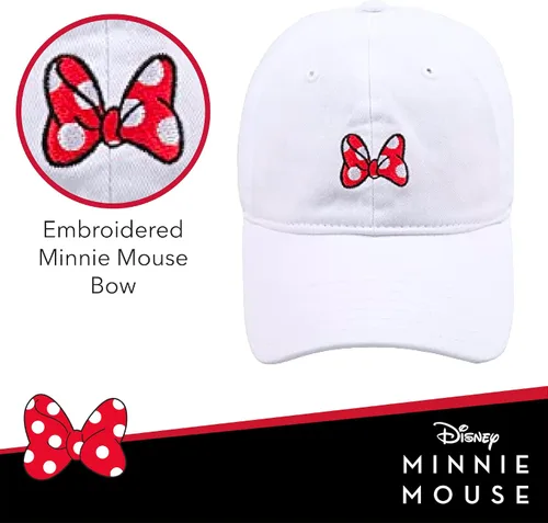 Miniatura 3 de Concept One Disney's Minnie Mouse Bows Embroidered Cotton Adjustable Dad Hat with Curved Brim