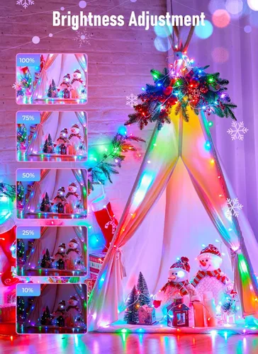Miniatura 5 de Minetom Color Changing String Lights,22 Colors 100 LED 33FT Outdoor Indoor Waterproof with Remote, Twinkle Christmas Lights, Plug in Fairy Lights
