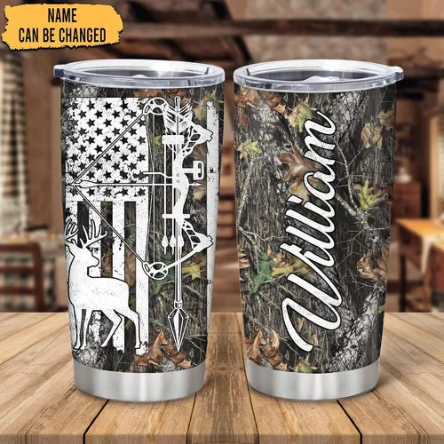 Miniatura 2 de Hyturtle Regalos de Caza Personalizados Para Hombres - Vaso Térmico de Caza de Ciervos con Camuflaje de 20 Oz para Café de Viaje de Acero Inoxidable