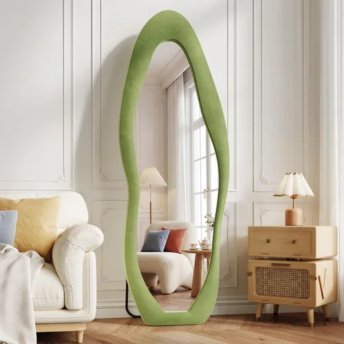 Miniatura 8 de Koonmi - Espejo arqueado de 71 x 32 pulgadas, espejo de longitud completa, espejo de cuerpo completo que se coloca libremente, espejo de piso