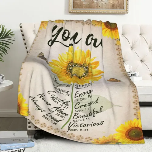 Miniatura 13 de Manta Cristiana, Regalos de Cumpleaños para Mujeres y Hombres, Manta Decorativa Inspiradora de Escritura con Versículo Bíblico Regalos Religiosos