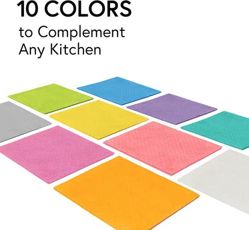 Miniatura 6 de Swedish Wholesale Paños de cocina suecos para cocina, paquete de 10 toallas de papel reutilizables, lavables, paños de microfibra de esponja