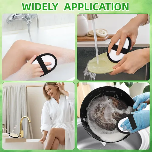 Miniatura 7 de Boao Paquete de 24 esponjas de lufa a granel para exfoliación facial, baño, ducha, mini almohadillas de esponja, cepillo natural para hombres