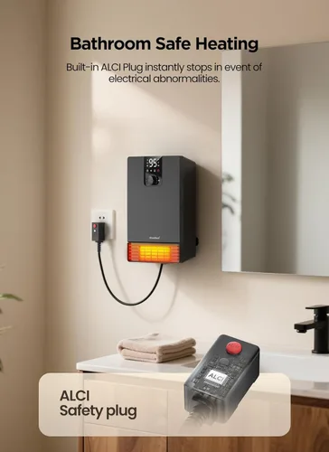 Miniatura 7 de GiveBest Calentador de pared inteligente, calentador eléctrico de calentamiento rápido de 1500 W para uso en interiores, 3 modos de calefacción
