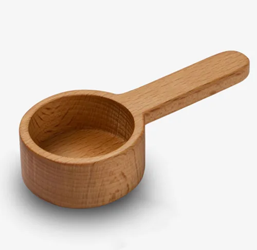 Cucharas de café molido de madera, medición para granos molidos o té, agitador de mezcla de sopa, utensilios de cocina, 1 cuchara de té de madera B