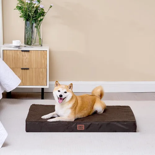 Miniatura 8 de EHEYCIGA Camas ortopédicas XL para perros extra grandes con funda extraíble lavable, marrón, 44 x 32 pulgadas