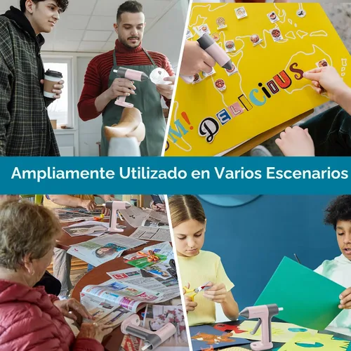 Miniatura 7 de Tilswall Pistola de pegamento caliente inalámbrica, precalentamiento rápido de 30 segundos con batería incorporada de 2 Ah, pistola de pegamento