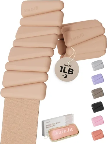 Peso para Pilates | Pesas ajustables para muñeca y tobillo para mujeres | Brazaletes con peso | 1 libra/ 2 libras cada una (Juego de 2)