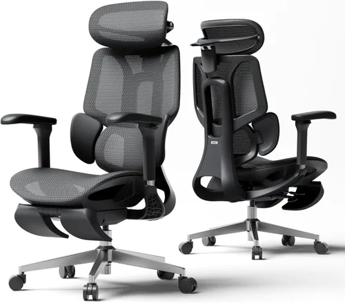 Miniatura 9 de Hbada E3 Pro 2026 Edition Silla de oficina ergonómica, silla de escritorio de malla con soporte lumbar flotante de 3 zonas, reposacabezas 4D Negro