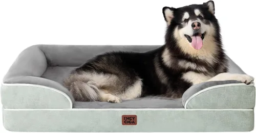 Miniatura 61 de EHEYCIGA - Cama ortopédica para perro grande, impermeable, de espuma viscoelástica y espuma tipo caja de huevos, bordes elevados, antideslizante