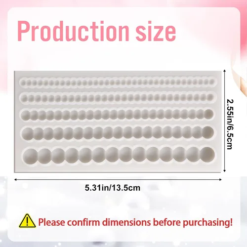 Miniatura 2 de Moldes de fondant de perlas para decoración de pasteles, cadena de perlas hemisféricas, decoración de bordes de perlas de silicona, molde de fondant
