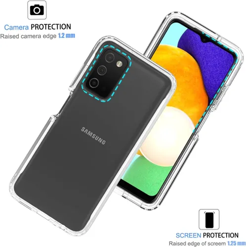 Miniatura 2 de Funda de teléfono para Galaxy A03S, Samsung A03S SM-A037U con protector de pantalla de vidrio templado, carcasa protectora de cuerpo completo