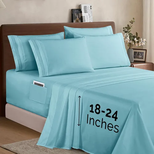 Miniatura 19 de Elegant Comfort - Juego de ropa de cama resistente a arrugas y decoloración más acogedor, sábana bajera elástica en todo el contorno, bolsillo