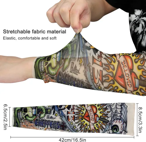 Miniatura 5 de Mangas de tatuaje para hombres, mujeres y niños - Manga de tatuaje temporal falsa para deportes al aire libre, decoración de Halloween
