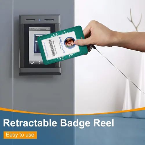 Miniatura 3 de Portatarrete de insignia Plifal con carrete retráctil, lindo y divertido clip de insignia con nombre para identificación, etiqueta de trabajo, clip