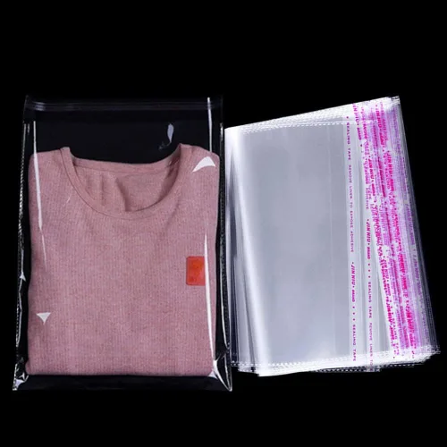 Miniatura 11 de Keoferlo 100 bolsas de polietileno transparente de 10 x 14 pulgadas de celofán autosellantes para camisetas de plástico transparente para envolver