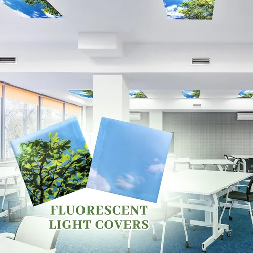 Miniatura 6 de Tujoe 2 cubiertas de luz fluorescente para luces de techo de 4 x 2 pies, filtros de luz fluorescente, cubiertas magnéticas para cubículos
