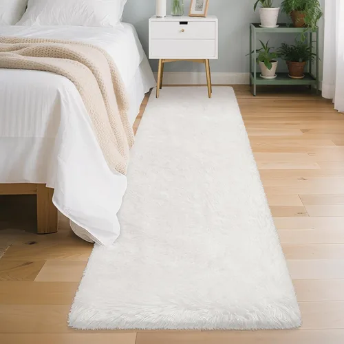 Miniatura 12 de Alfombras verdes para dormitorio de niños: alfombra de pasillo lavable de 2x6, alfombras pequeñas antideslizantes, esponjosas, suaves, peludas