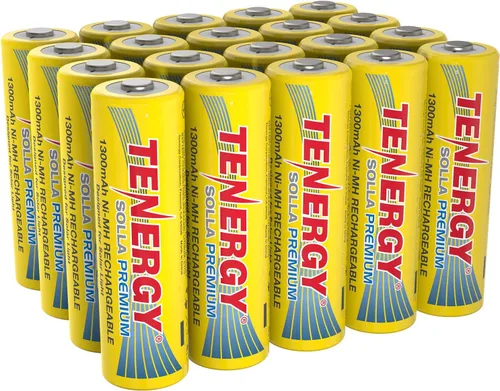 Miniatura 7 de Tenergy Solla - Batería recargable NiMH AA de alta calidad, baterías solares de 1300 mAh para luces solares de jardín, antifugas, durabilidad al