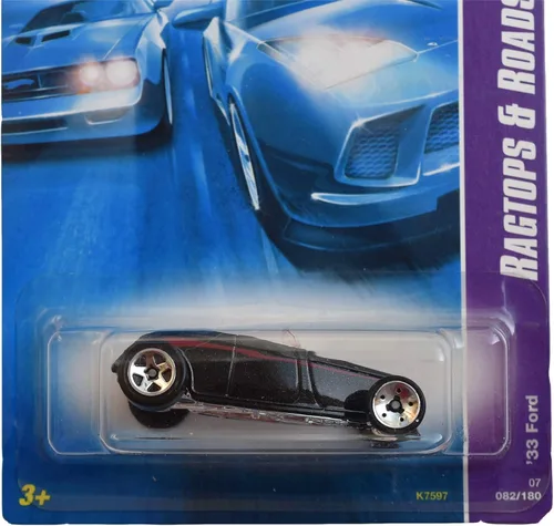 Miniatura 2 de Hot Wheels Ragtops & Roadsters 2/4 [Negro] '33 Ford 82/180 5 Radios