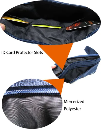 Miniatura 10 de Bolsa de cintura ultrafino con ranuras c/visualización para tarjeta de crédito, para deportes, aire libre, correr, caminar, viajes.