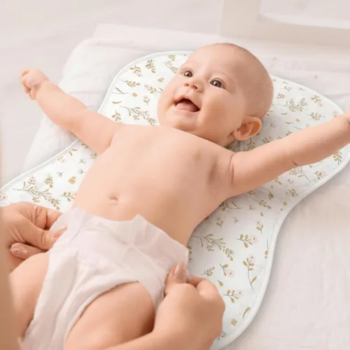 Miniatura 7 de Hahafelt 3 piezas de almohadillas para cambiador se ajustan al cambiador en forma de maní, impermeables, almohadillas de algodón orgánico
