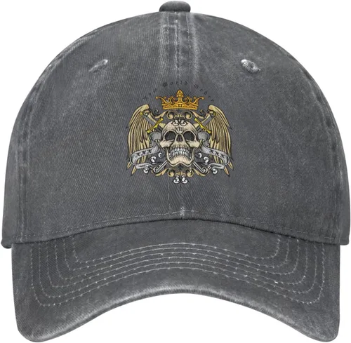 Miniatura 2 de Cowboy Hat Trendy Hats for Man and Women Djustable Four Season Outdoor Baseball Cap of Hell Skull with Angel Deep Heather